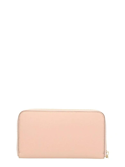 Shop Stella Mccartney Lettering Zip Wallet In Rose-pink