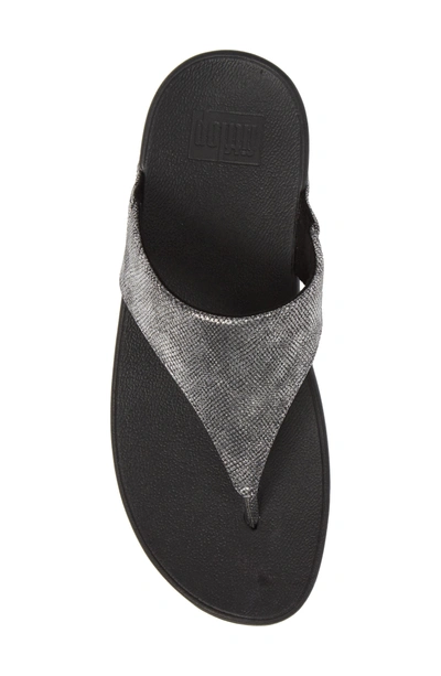 Shop Fitflop Lulu Thong Sandal In Black Shimmer Print