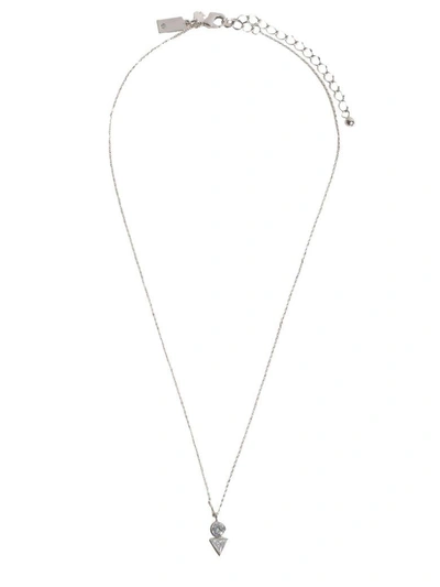 Shop Kate Spade Triangle Pendant Necklace In Argento