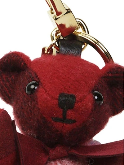 Shop Burberry Thomas Bear Keyring In Rosso