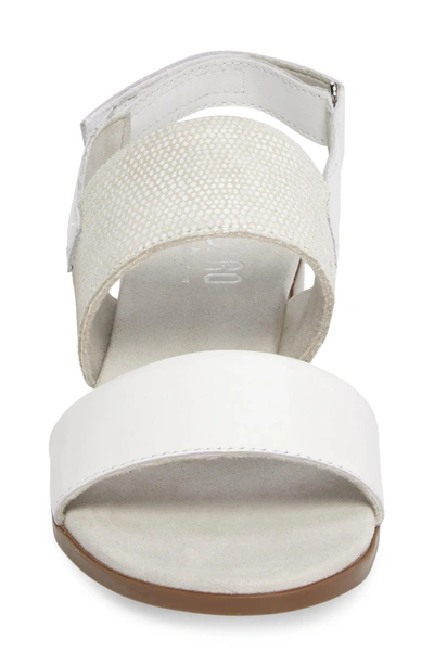 Shop Munro Kristal Sandal In White Lizard Print Leather