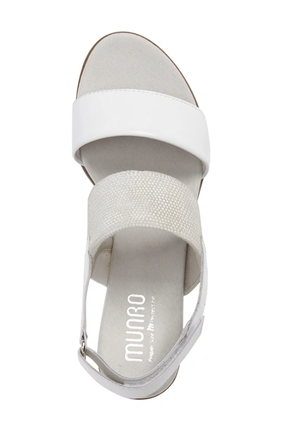 Shop Munro Kristal Sandal In White Lizard Print Leather