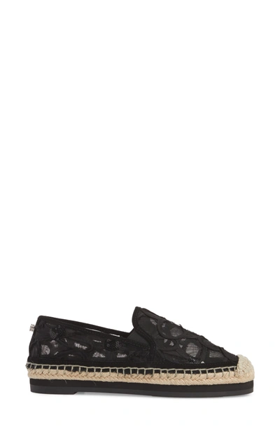 Shop Botkier Sara Espadrille Platform Loafer In Black Mesh Fabric