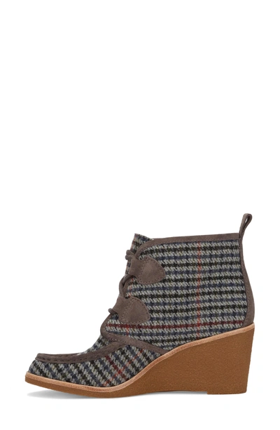 Shop G.h. Bass & Co. Rosa Wedge Bootie In Charcoal Plaid Fabric