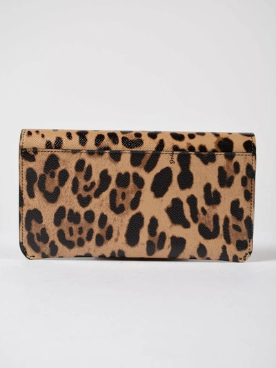Shop Dolce & Gabbana Leopard Print Wallet In Brown