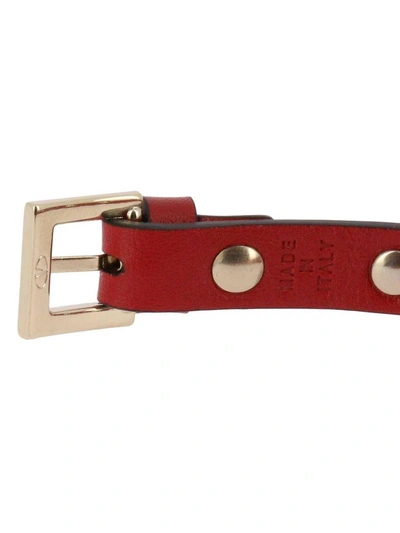 Shop Valentino Jewel  Rockstud Bracelet With Maxi Metal Studs In Red
