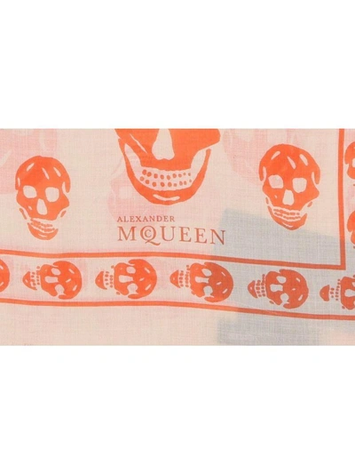 Shop Alexander Mcqueen Skull Foulard In Orange