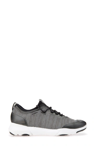 Geox Nebula X Knit Sneaker In Black/ White Leather | ModeSens
