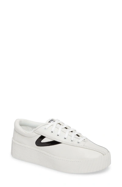 Shop Tretorn Bold Perforated Platform Sneaker In White/ Black
