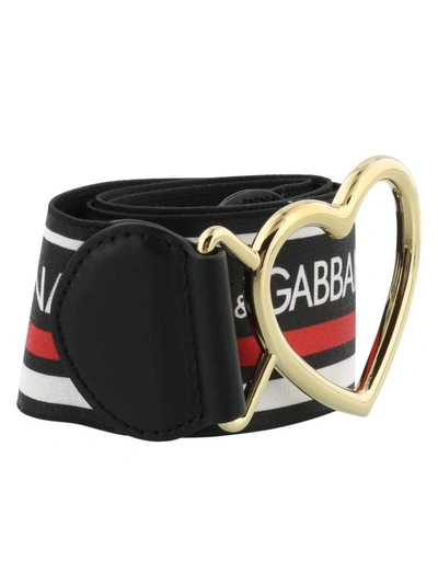 Shop Dolce & Gabbana Heart Belt In White-black