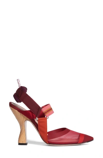 Shop Fendi Pointy Toe Pump In Red