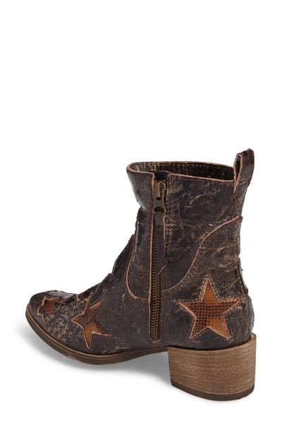Shop Sheridan Mia Crinkle Finish Star Bootie In Mid Brown Leather