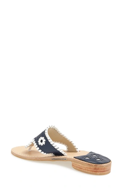 Shop Jack Rogers Whipstitched Flip Flop In Navy/ White