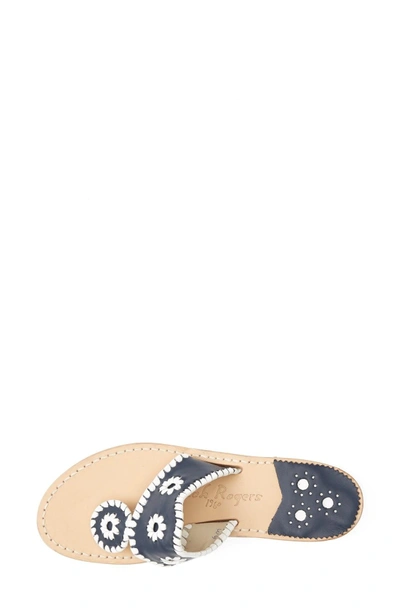 Shop Jack Rogers Whipstitched Flip Flop In Navy/ White