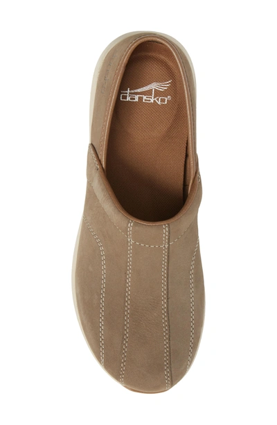 Shop Dansko Shaina Slip-on Clog In Taupe Milled Nubuck Leather