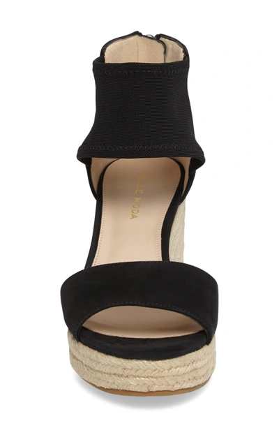 Shop Pelle Moda Kona Platform Wedge Sandal In Black Leather
