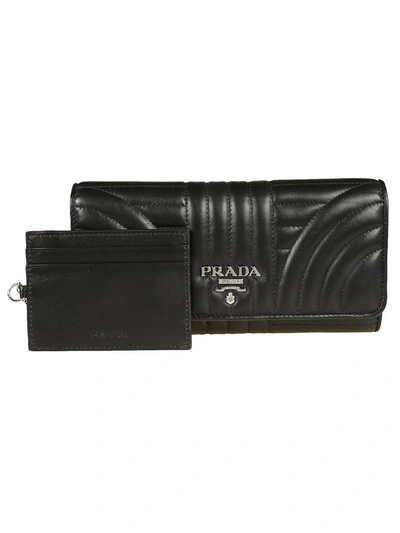Shop Prada Quilted Continental Wallet In Nero