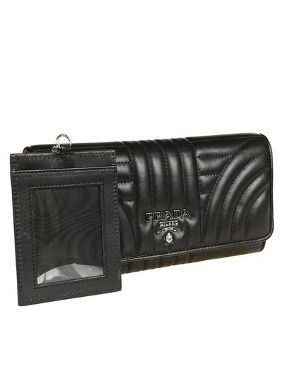 Shop Prada Quilted Continental Wallet In Nero