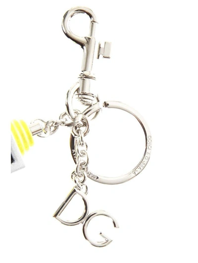 Shop Dolce & Gabbana Stylist Robot Charm With Keychain In Grey-multicolor