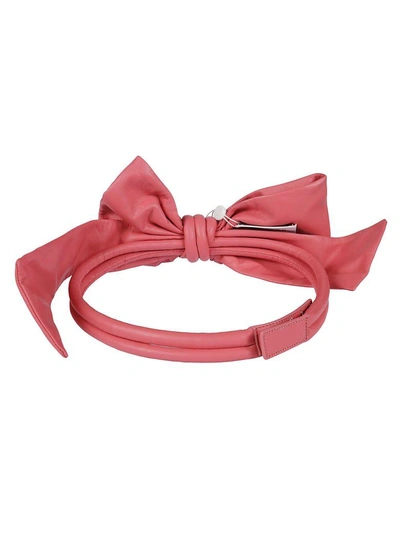 Shop Maison Margiela Oversized Bow Belt In Pink