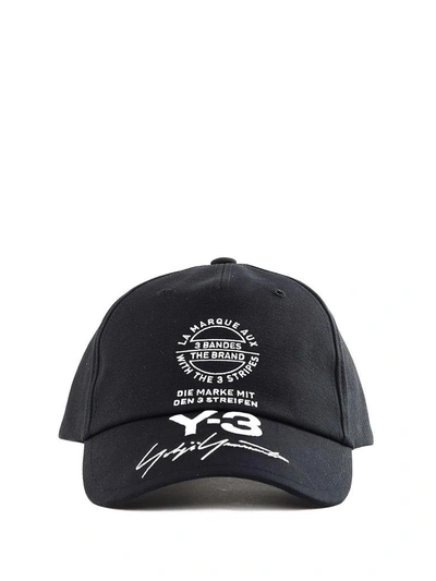 Shop Y-3 Logo-embroidery Cotton-canvas Baseball Cap In Black
