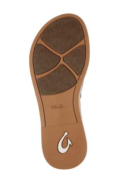Shop Olukai Kahikolu Flip Flop In Slate/ Tan Leather