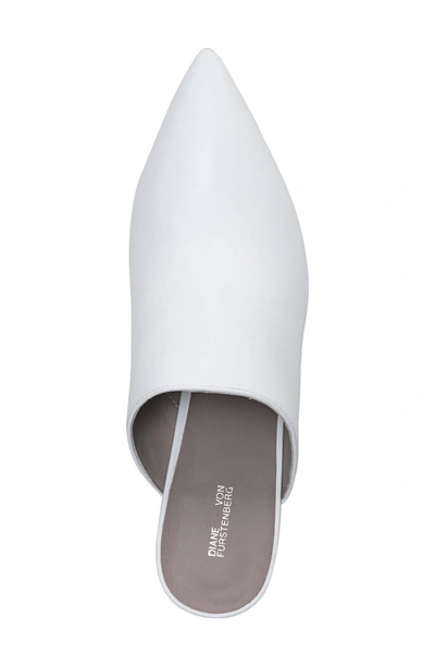 Shop Diane Von Furstenberg Mikaila Pointy Toe Mule In White Leather