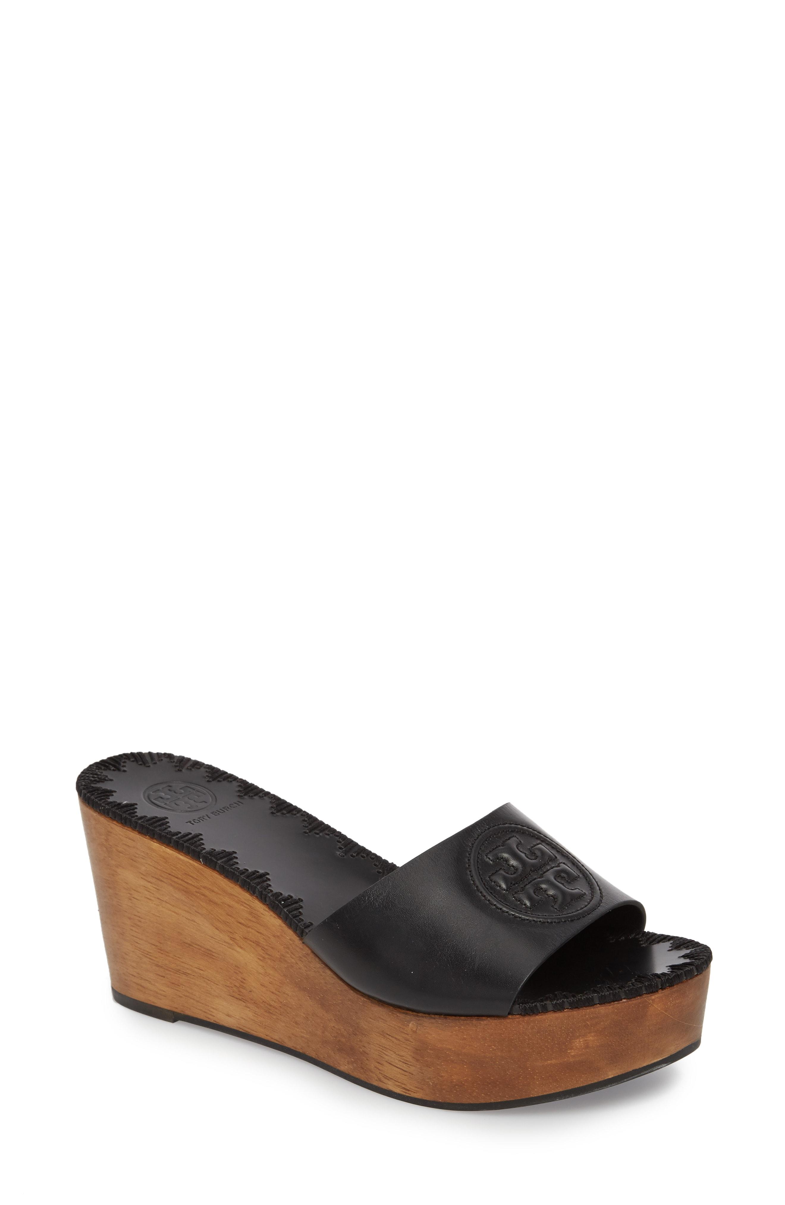 tory burch black slide sandals