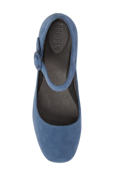 Shop Camper Serena Mary Jane Flat In Bright Blue Suede