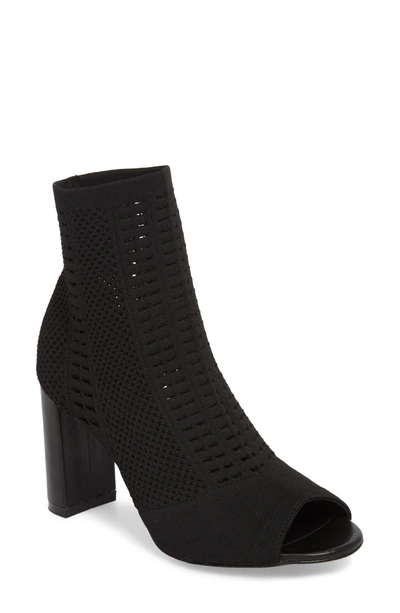 Shop Matisse Can't Stop Open Toe Sock Bootie In Black Stretch