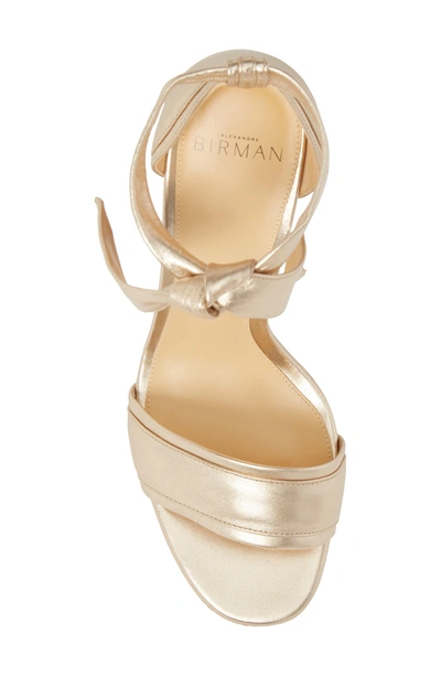 Shop Alexandre Birman Celine Ankle Tie Platform Sandal In Gold