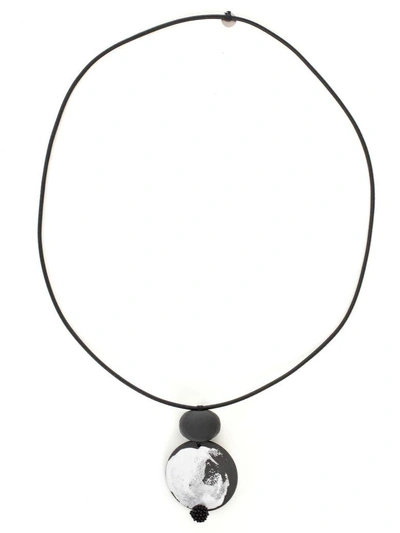 Shop Maria Calderara Necklace In Ni Matte Black White