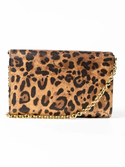 Shop Dolce & Gabbana Leopard Print Logo Shoulder Bag In Ha93m Leo Con Logo