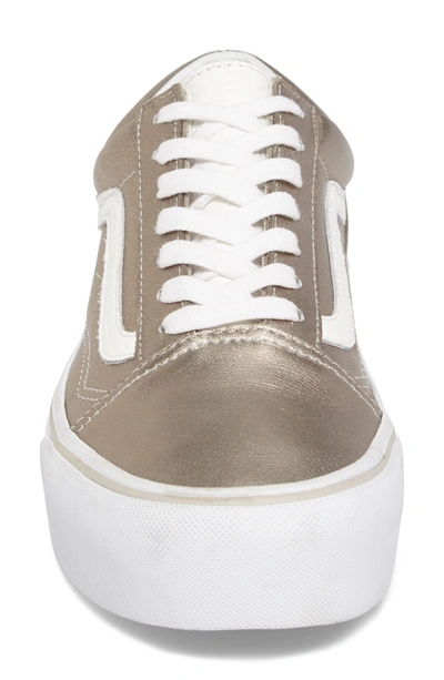 Shop Vans Old Skool Platform Sneaker In Gray Gold/ True White