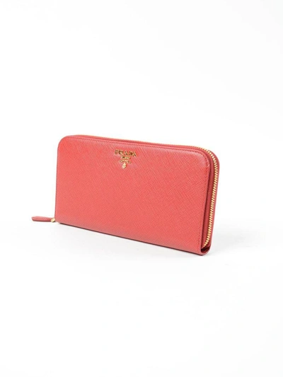 Shop Prada Wallet Saffiano Metal Oro In 68z Fuoco