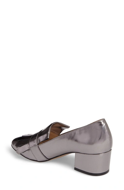 Shop Botkier Olive Loafer Pump In Pewter Leather