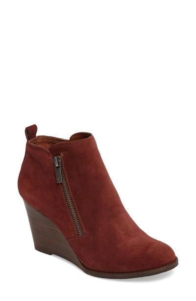 Shop Lucky Brand Yesterr Wedge Bootie In Sable Suede