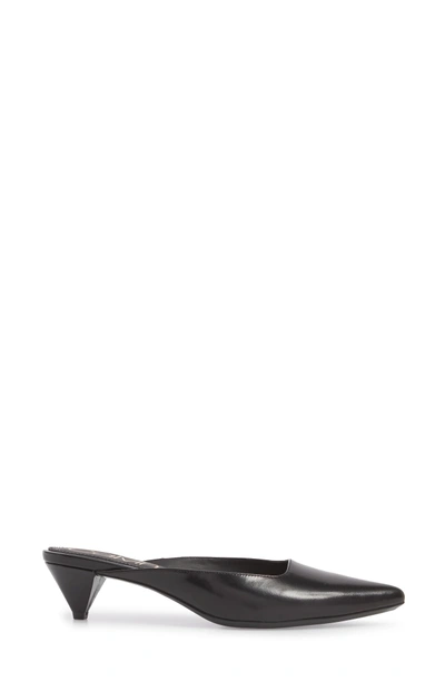 Shop Calvin Klein Lanora Pointy Toe Mule In Black Leather