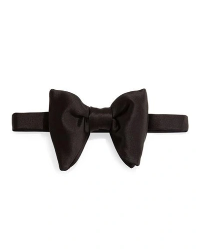 Shop Tom Ford Large Satin Bow Tie, Black