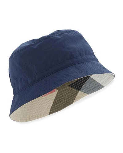 Shop Burberry Boys' Channing Twill Bucket Hat, Indigo