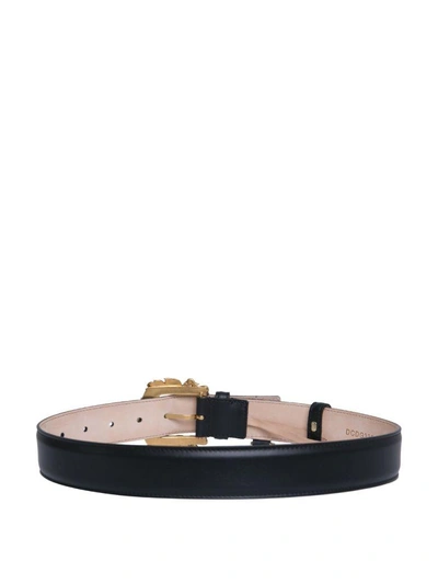 Shop Versace Leather Belt In Nero
