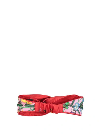 Shop Gucci Flora Snake Silk Headband In Rosa