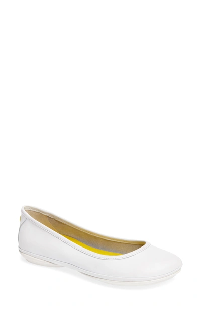 Shop Camper Right Nina Ballet Flat In White Leather