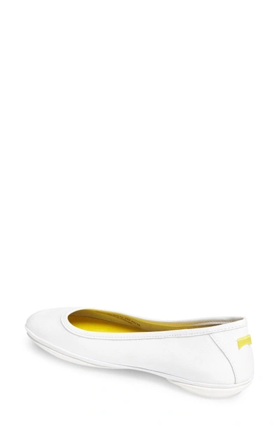 Shop Camper Right Nina Ballet Flat In White Leather