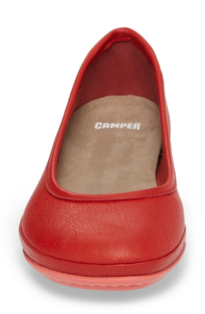 Shop Camper Right Nina Ballet Flat In Medium Red Leather