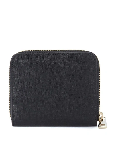 Shop Furla Babylon Small Black Saffiano Leather Wallet In Nero