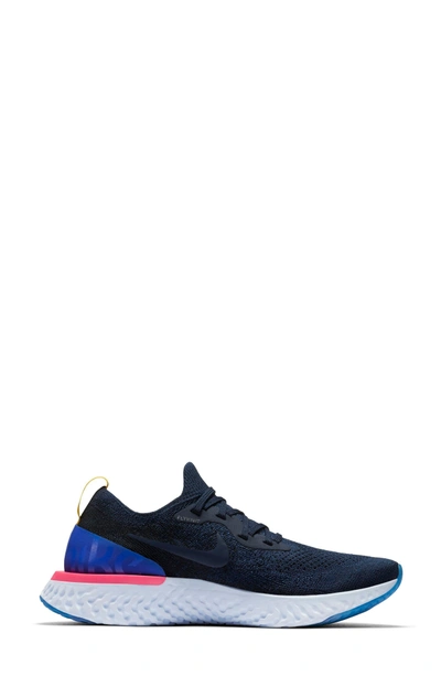 Shop Nike Epic React Flyknit Running Shoe In College Navy/ College Navy