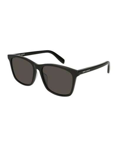 Shop Saint Laurent Square Acetate Sunglasses In Black Pattern