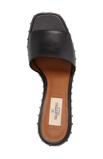Shop Valentino Soul Studded Slide Sandal In Black Leather