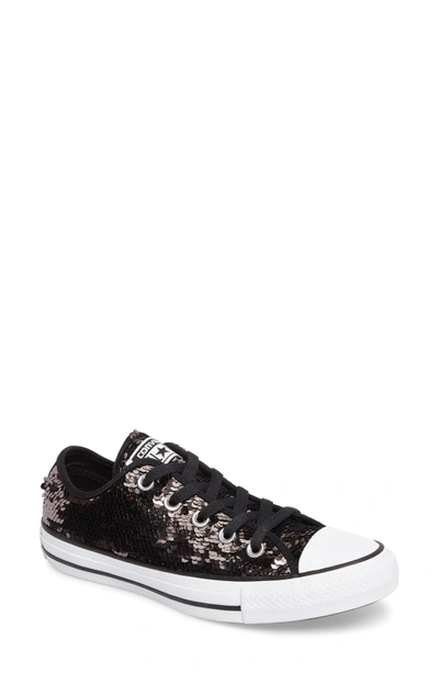 Shop Converse Chuck Taylor All Star Sequin Low Top Sneaker In Gunmetal Sequins